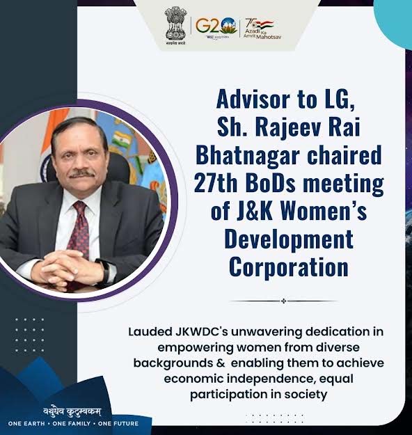 Rajeev Rai Bhatnagar chaired 27th BoDs meeting of J&K Women's Development Corporation