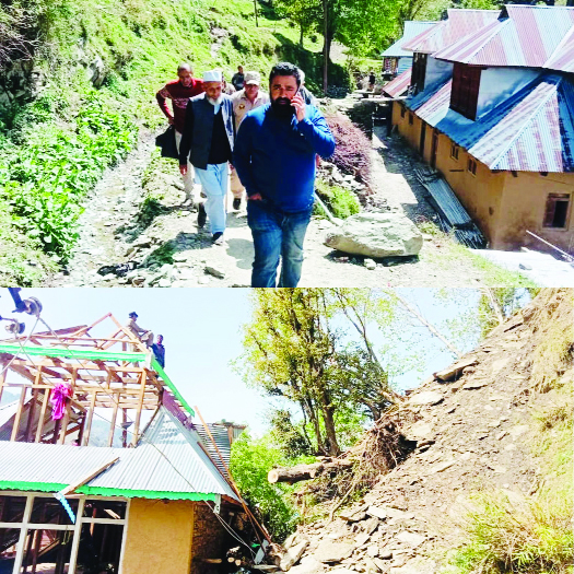  Ajaz Jan conducts tour to assess damages in upper hills of Mandi Tehsil