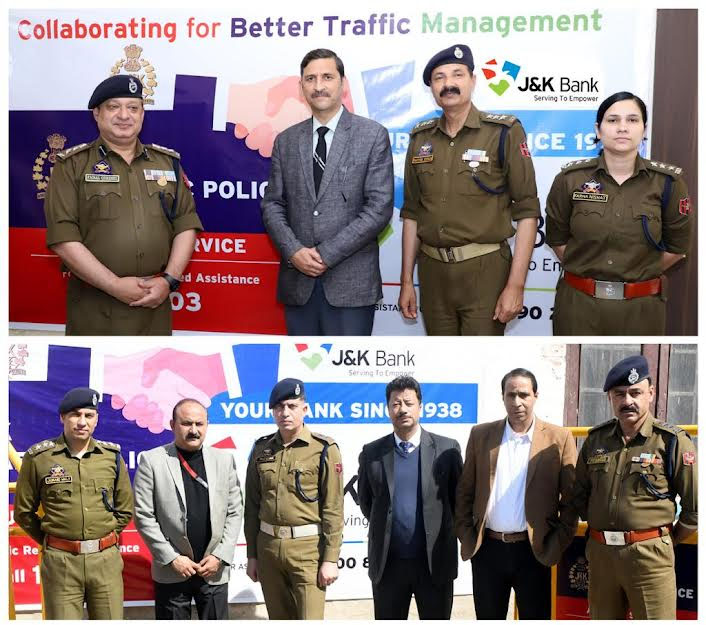 J&K Bank hands over branded barricades to Traffic Department