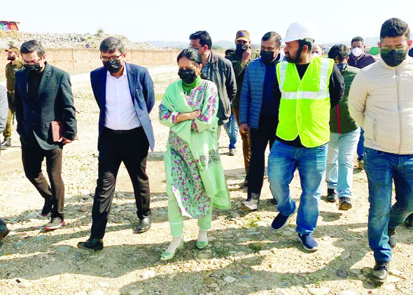 Mandeep Kaur assesses progress of works on waste treatment  facility at Kot Bhalwal