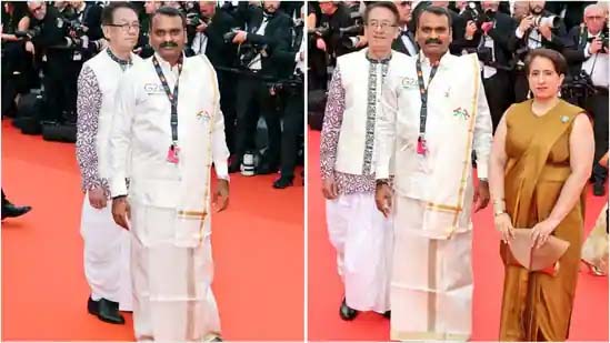 At Cannes, minister L Murugan flaunts Tamil culture in ‘veshti shirt’