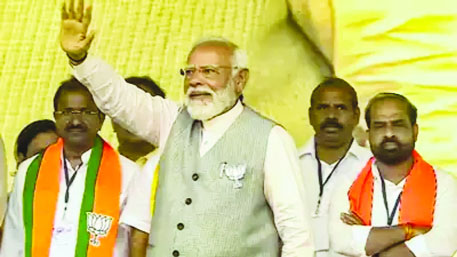 Modi holds NDA’s first rally in Andhra Pradesh