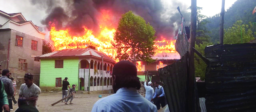 Fire gutted religious institute’s building in Chhatroo