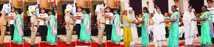 Murmu Honours Defence Bravehearts with Kirti Chakra and Shaurya Chakra