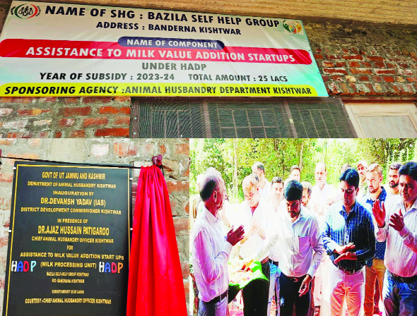 DC Kishtwar inaugurates new Milk Processing Unit to Assist SHGs, FPOs for Milk Value Addition Startup in Banderna