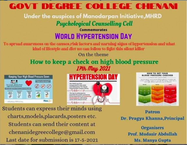 GDC Chenani commemorates  Word Hypertension Day
