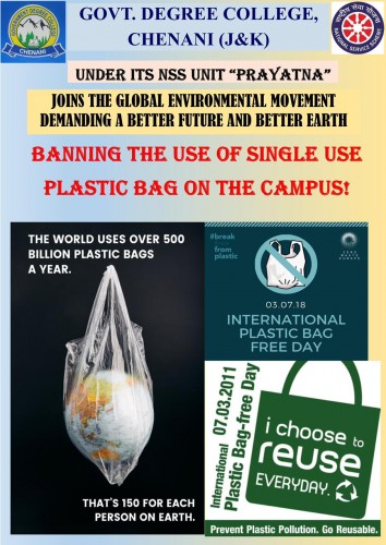 GDC organised International plastic bag free day 