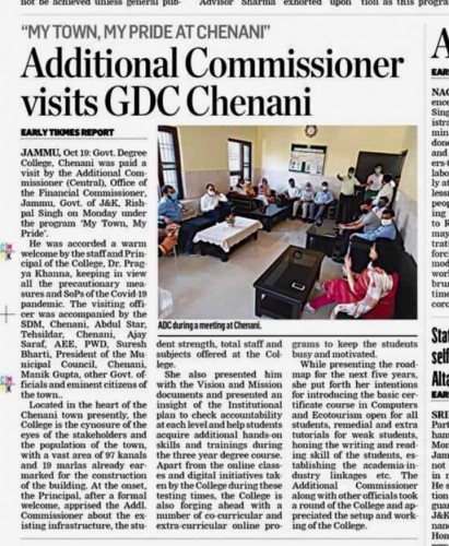 Additional Commissioner visits GDC Chenani