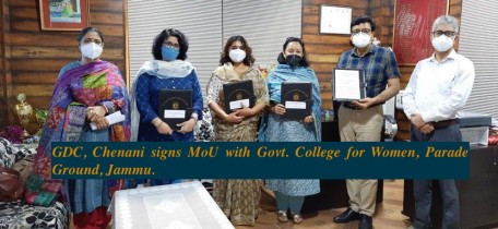 GDC, Chenani signs MoU with Govt. College for Women, Parade Ground, Jammu.