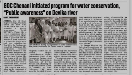 Water Conservation- Devika river