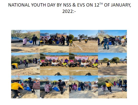 NATIONAL YOUTH DAY BY NSS & EVS ON 12TH OF JANUARY, 2022:-