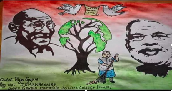 Red Ribbon Club organized National level online activities viz Sketching Portrait of Mahatma Gandhi, collage making on “Freedom Movements” led by  Mahatma Gandhi