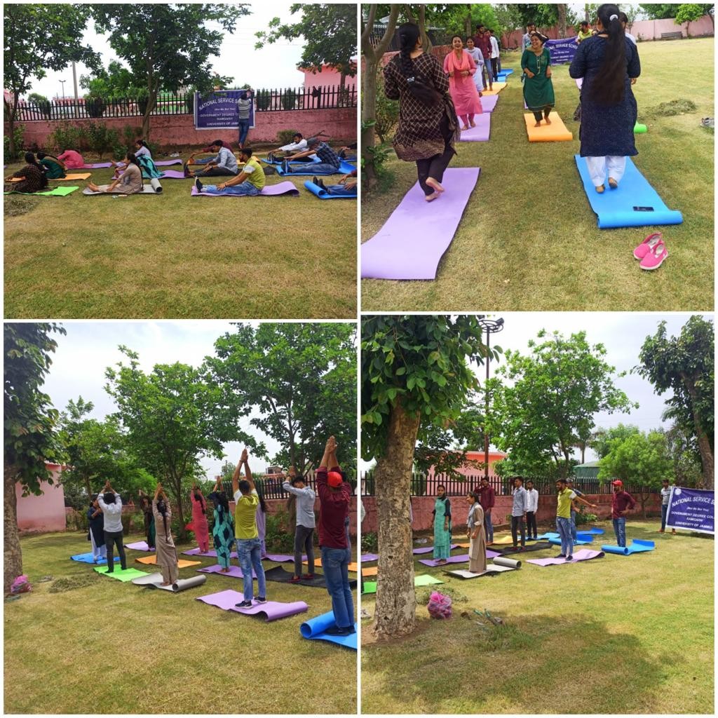 NSS Unit-Prabha of Government Degree College Ramgarh, organized a Yoga awareness camp in the adopted village Kalah.