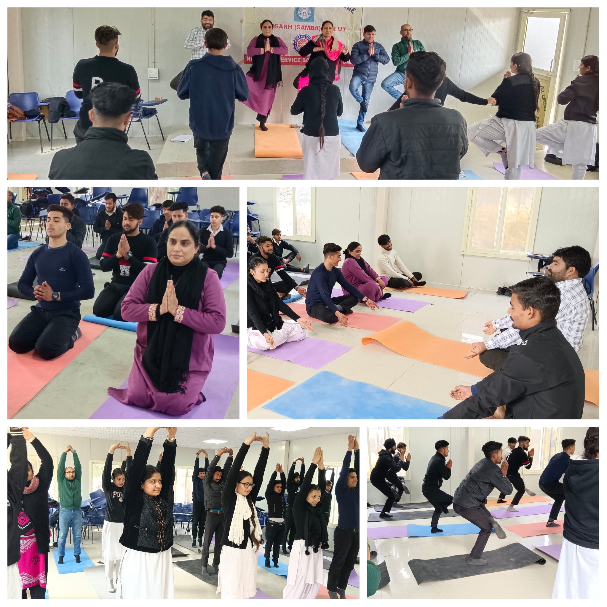 Yoga Day during ongoing winter camp
