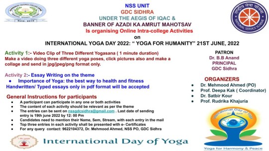 Activities on International Yoga Day