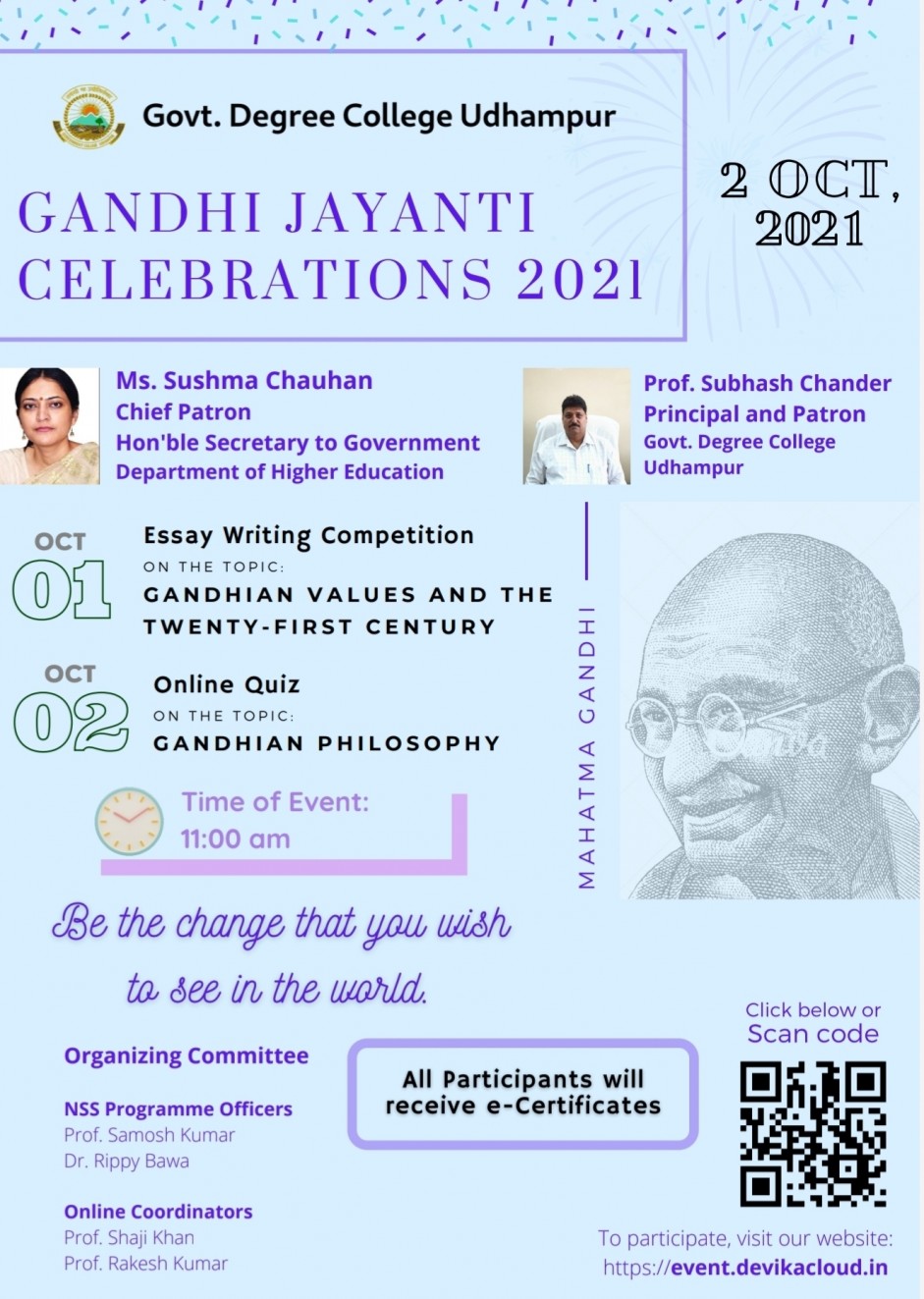 Gandhi jayanti celebrations 2021